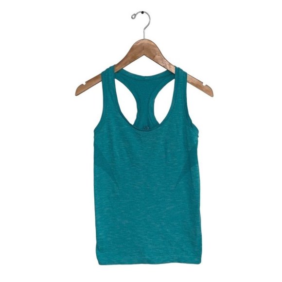 Victoria’s Secret Sport Tank Top Size Small Blue Teal Seamless Racerback Workout - Picture 2 of 6